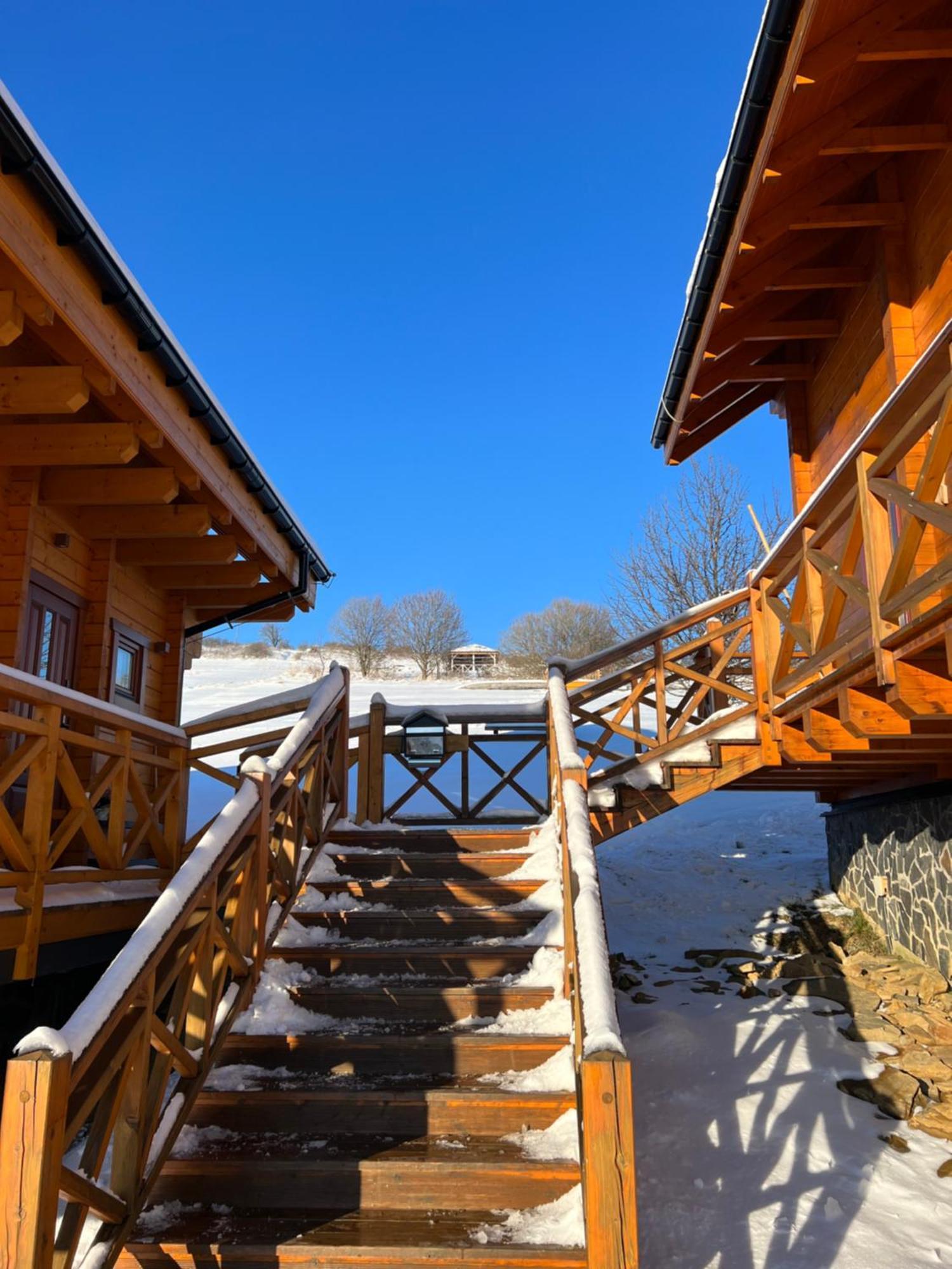 Houten Vakantiewoning "Reisnaarpolen" Royaal Ontbijt, Sauna En Hottub Czarna Góra Exterior foto
